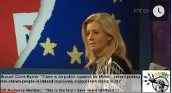 Fake News Claire Byrne Lies Live. Her own studio audience prove her wrong on IRexit